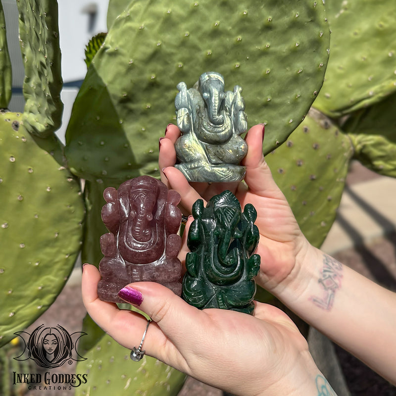 Load image into Gallery viewer, Ganesh Gemstone Carving for Removing Obstacles
