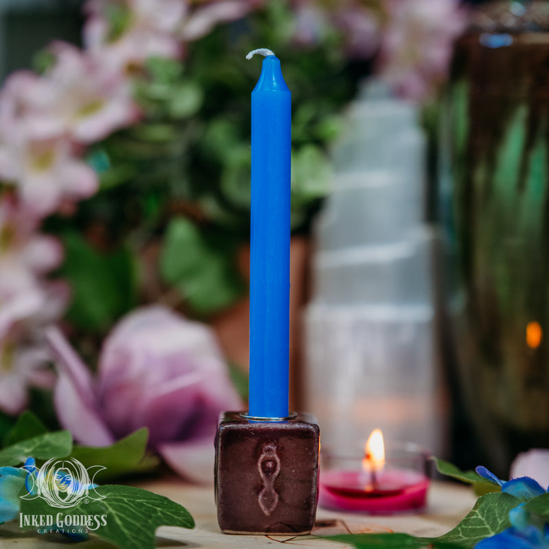 Load image into Gallery viewer, Goddess Ceramic Cube Mini Candle Holder for Divine Feminine Alignment
