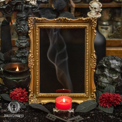 Gold Antique Scrying Mirror - OOAK