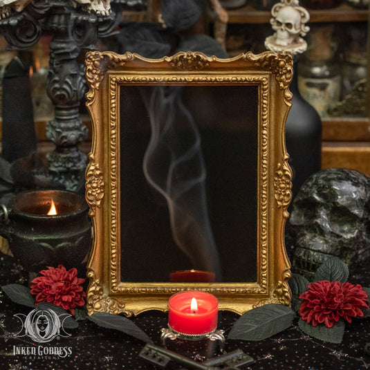 Gold Antique Scrying Mirror - OOAK