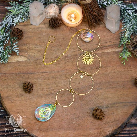 Golden Sun Suncatcher for Harnessing Divine Masculine Energy