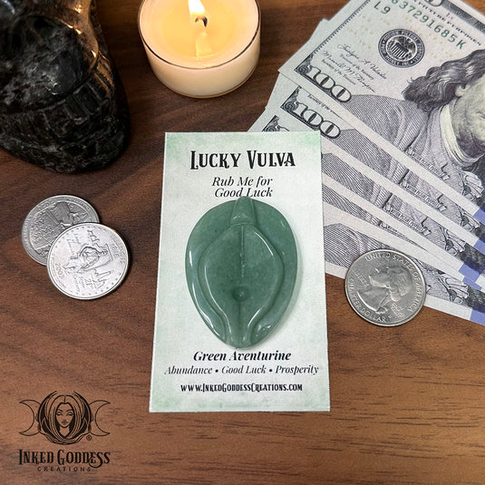 Green Aventurine Lucky Vulva for Good Vibes & Prosperity