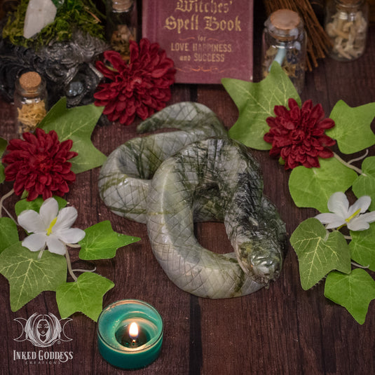Green Hair Jasper Snake for Fierce Healing Energy
