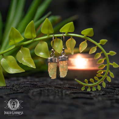 Green Kyanite Raw Earrings for Chakra Alignment