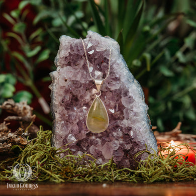 Green Rutilated Quartz Necklace for Personal Freedom