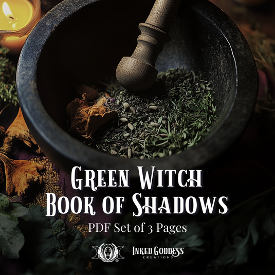 Green Witch Book of Shadows Pages Set - PDF Printables