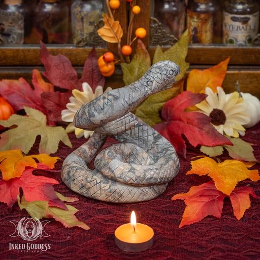 Grey Jasper Snake for Grounding Energy