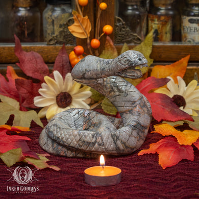 Grey Jasper Snake for Grounding Energy