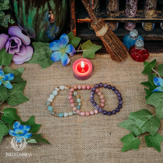 Growth and Healing Gemstone Bracelet Set for Ostara