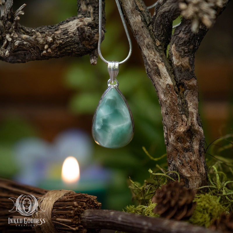 Load image into Gallery viewer, Hemimorphite Sterling Silver Necklace for Duality Energy
