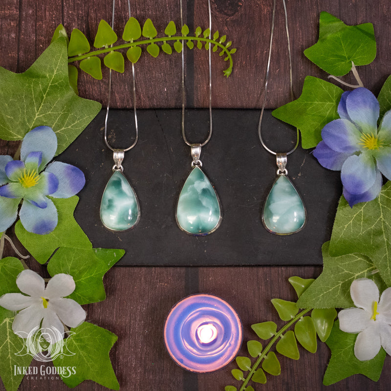 Load image into Gallery viewer, Hemimorphite Sterling Silver Necklace for Duality Energy
