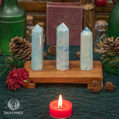 Hemimorphite Mini Gemstone Tower for High Vibe Empathy