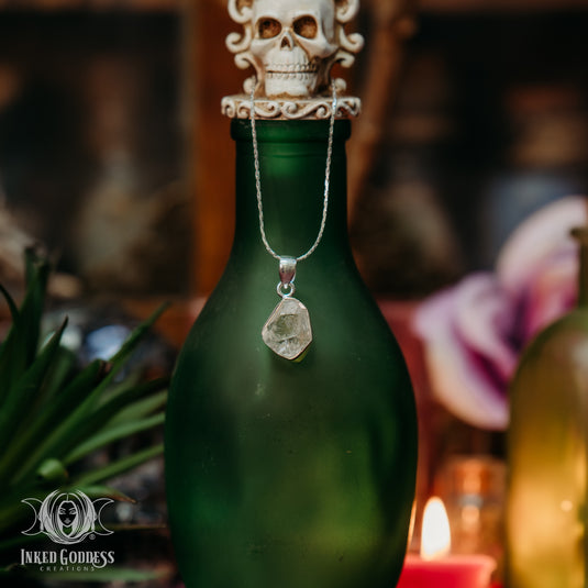 Herkimer Diamond Sterling Silver Necklace for High Spiritual Energy