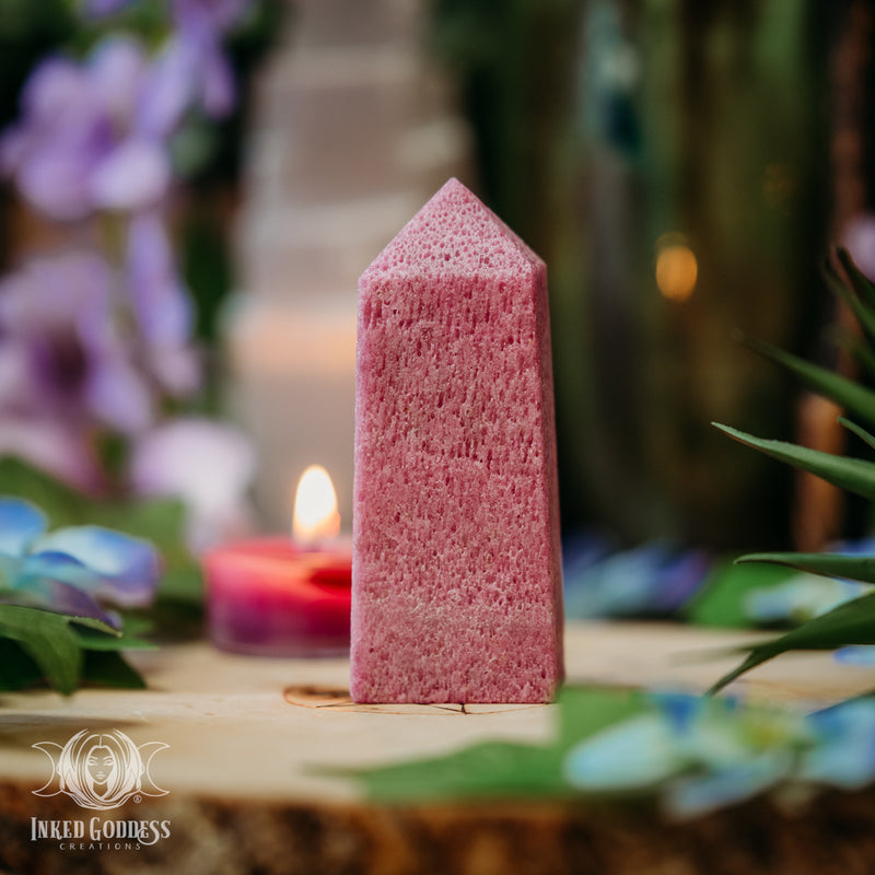 Load image into Gallery viewer, Honeycomb Ruby Corundum Tower for Inspiring New Beginnings
