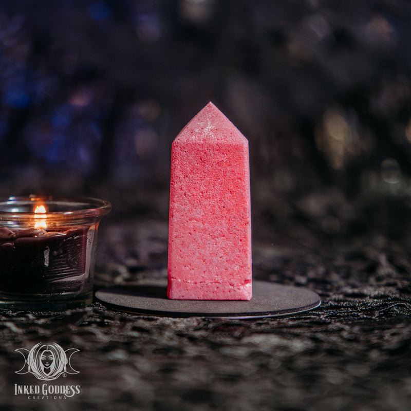 Load image into Gallery viewer, Honeycomb Ruby Corundum Tower for Inspiring New Beginnings
