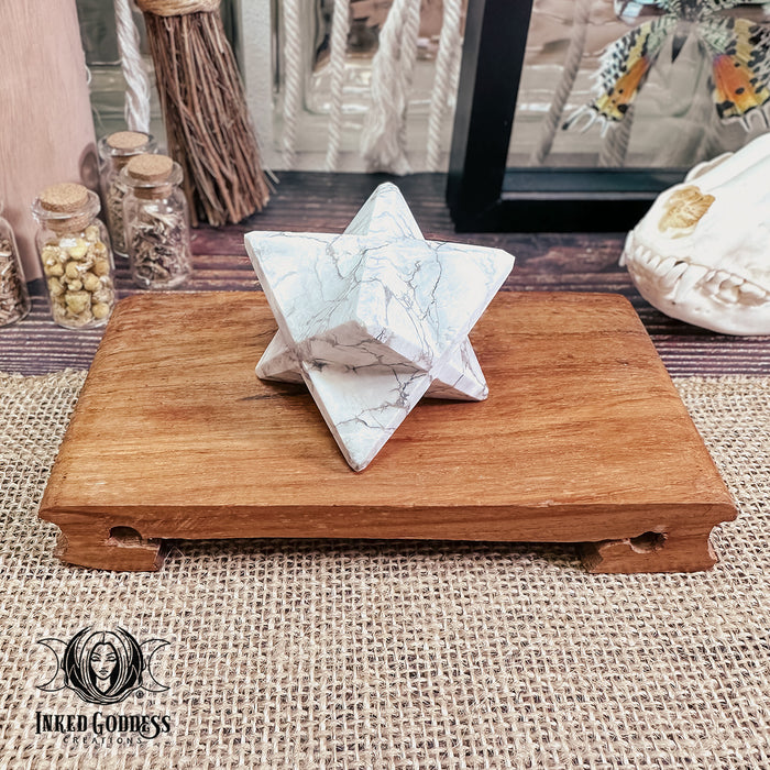 Howlite Merkaba for Creativity, Reaching Goals, and Patience from Inked Goddess Creations