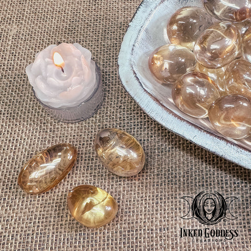 Imperial Topaz Tumbled Gemstone for Strength of Will and Manifestation