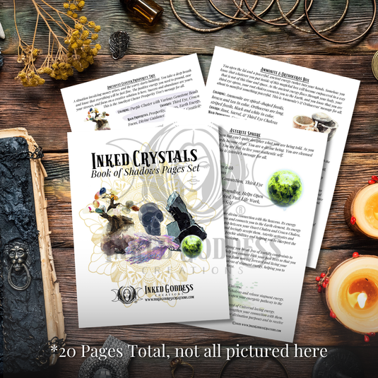 Inked Crystals Book of Shadows Pages Set - PDF Printables