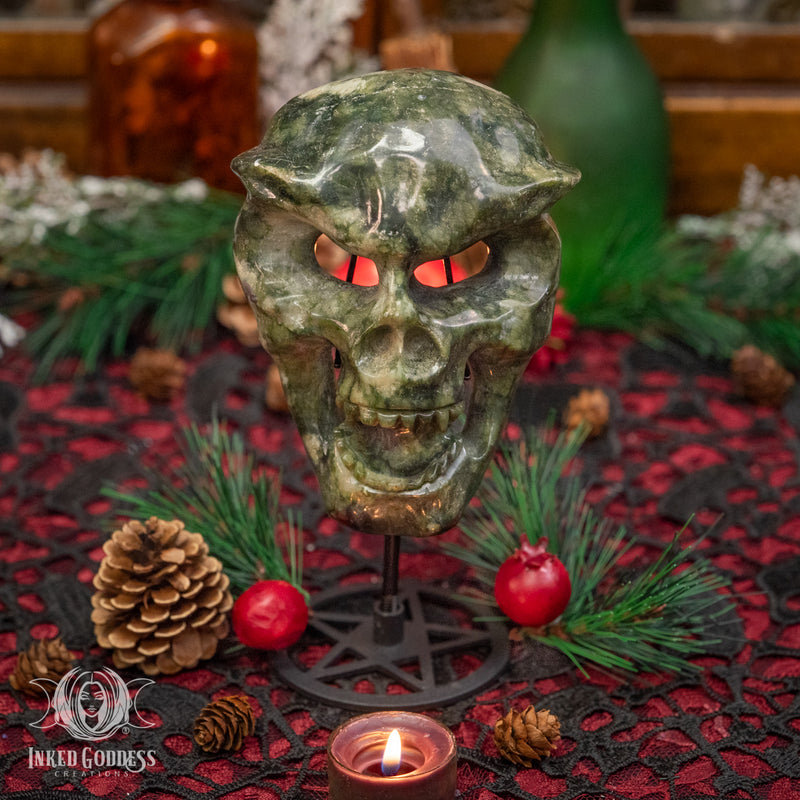 Load image into Gallery viewer, Jade Mask with Stand for Protecting Your Peace
