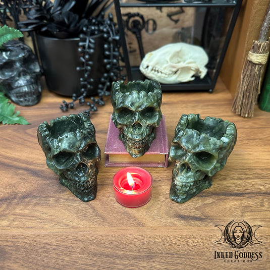 Jade Skull Offering Bowl for Ancestor Work