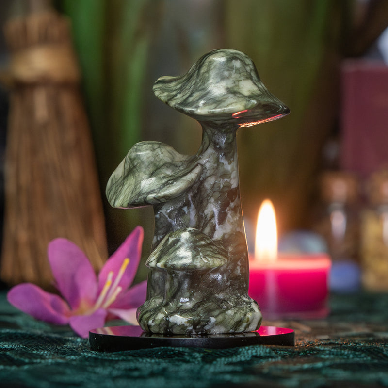 Load image into Gallery viewer, Jade Triple Mushroom for Personal Growth
