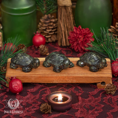 Kambaba Jasper Carved Turtle for Loving Wisdom