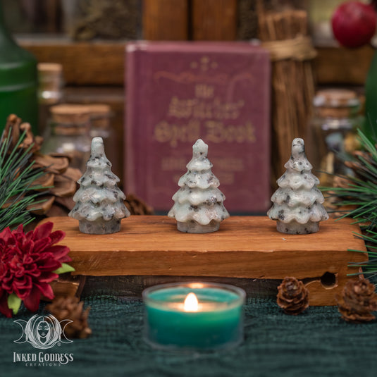 Kiwi Jasper Mini Gemstone Yule Tree for Happiness