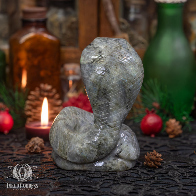 Load image into Gallery viewer, Labradorite Cobra for Spiritual Transformation
