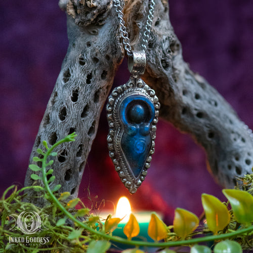 Labradorite Goddess Tibetan Necklace for Divine Feminine Vibes