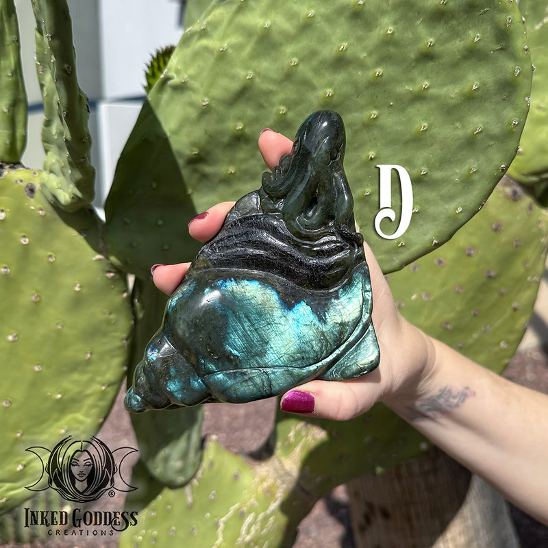 Load image into Gallery viewer, Labradorite Sea Life Scene for Deep Dive Psychic Rituals
