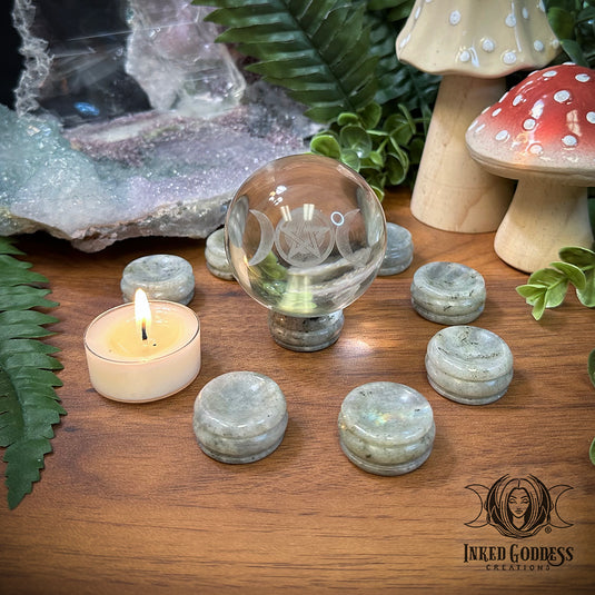 Labradorite Sphere Holder for Transforming Magick