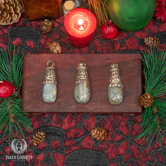 Labradorite Teardrop Tibetan Necklace for Transformation