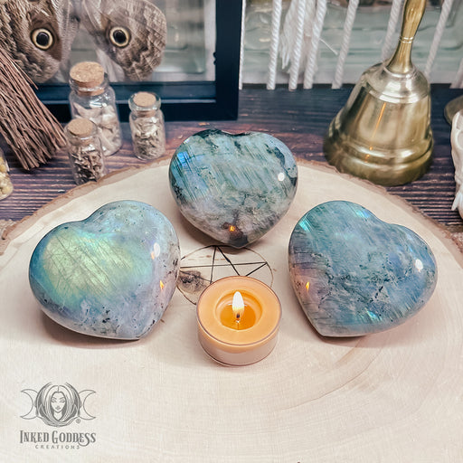 Labradorite Carved Heart for Psychic Development