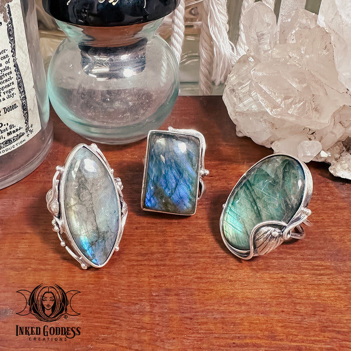 Labradorite Sterling Silver Ring for Magick