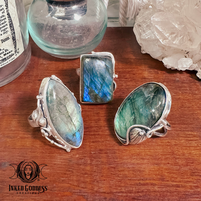 Labradorite Sterling Silver Ring for Magick