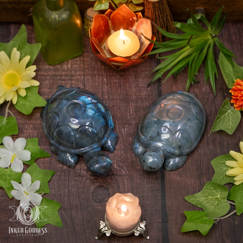 Load image into Gallery viewer, Labradorite Turtle for Psychic Wisdom
