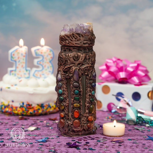 Large Amethyst Clay Handmade Glass Jar for Epic Spiritual Healing