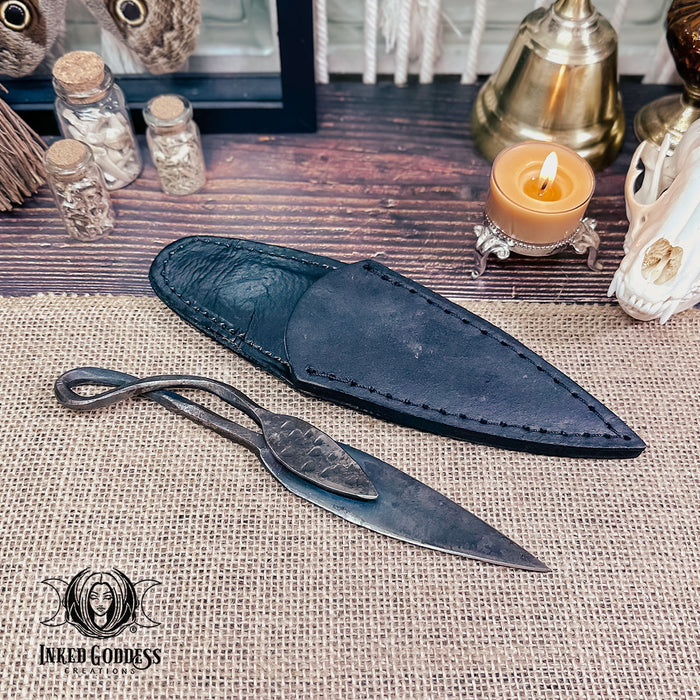Leaf Forged Athame for Earthy Protection