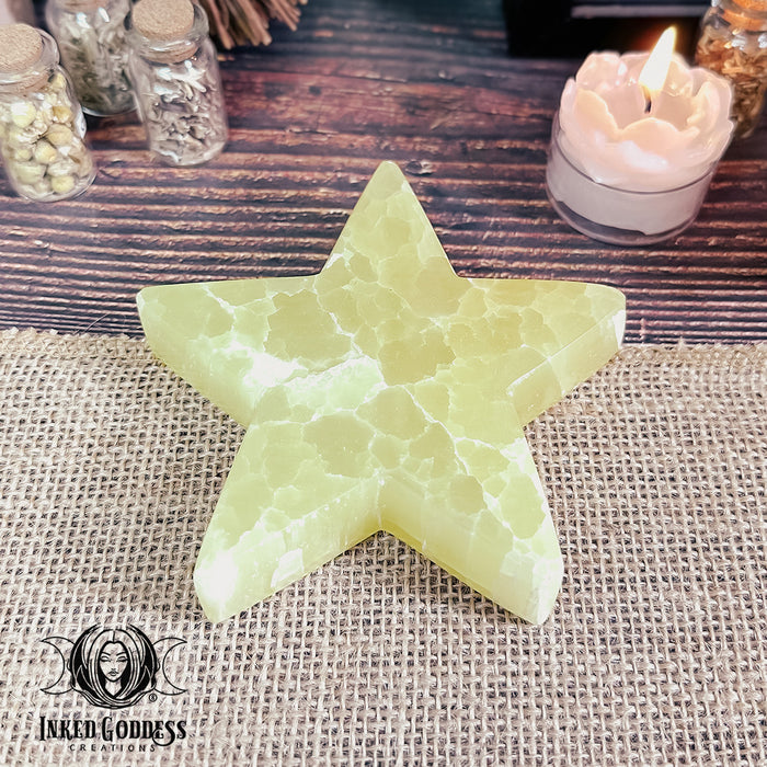 Lemon Calcite Star for Joy