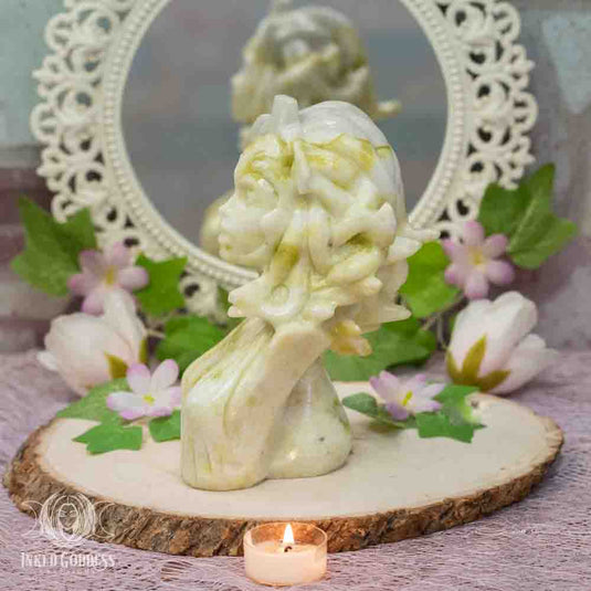 Lemon Jade Medusa Bust for Fiery Reclamation of Your Power