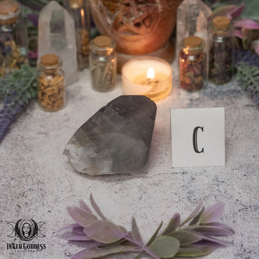 Lemurian Black Phantom Quartz Point for Unlocking Forbidden Knowledge