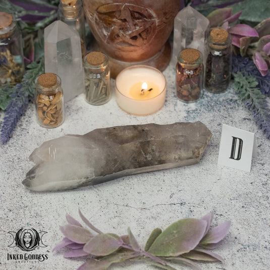 Lemurian Black Phantom Quartz Point for Unlocking Forbidden Knowledge