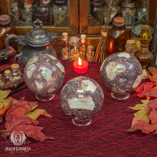 Lepidolite Conglomerate Sphere for Amplified Peace
