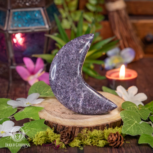 Lepidolite Crescent Moon for Third Eye Sight