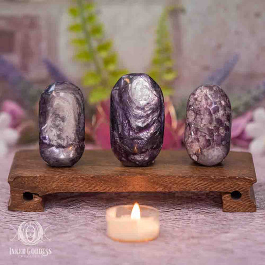 Lepidolite Mica Palmstone for Dropping Emotional Baggage