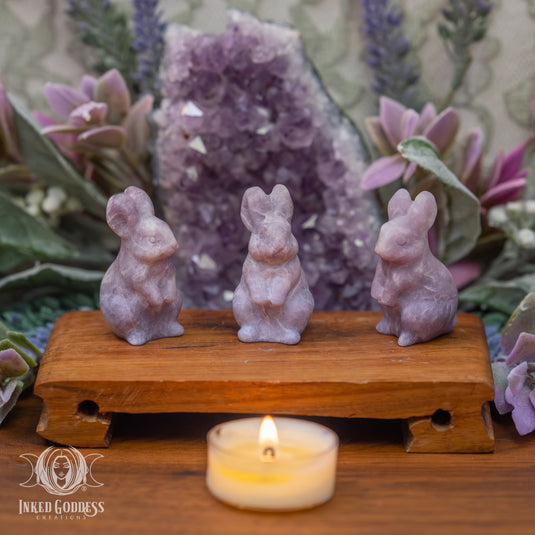 Lepidolite Rabbit for Fertile Energy