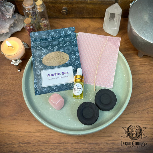 Libra Full Moon Ritual Kit for April 1st - DIY Beeswax Candle