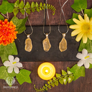 Libyan Desert Glass Sterling Silver Necklace for Ancient Connection