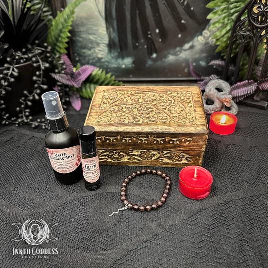 Lilith Wooden Box Set for the Goddess of Sexuality & Feminine Power