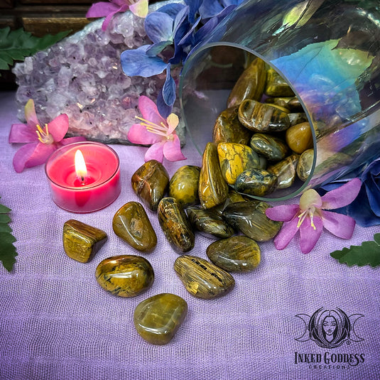 Lionskin Jasper Tumbled Gemstone for the Lion's Gate Portal